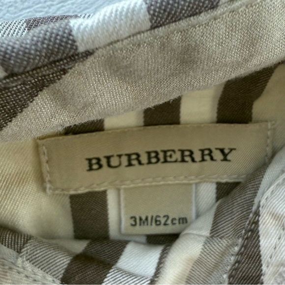 Burberry Baby kid set top shirt button down  + shorts 1/3 months Burberry beige - Picture 2 of 5
